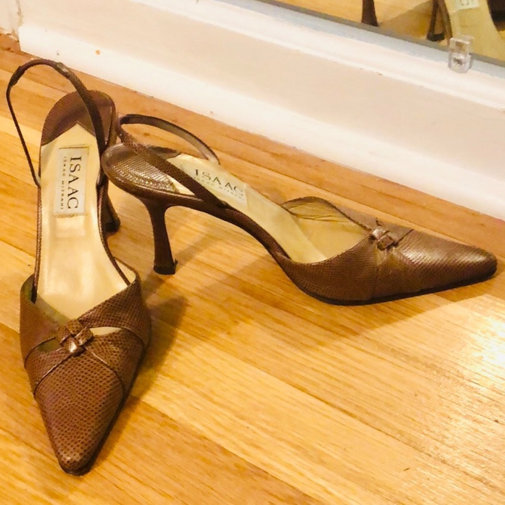 Isaac Mizrahi sling back heels
